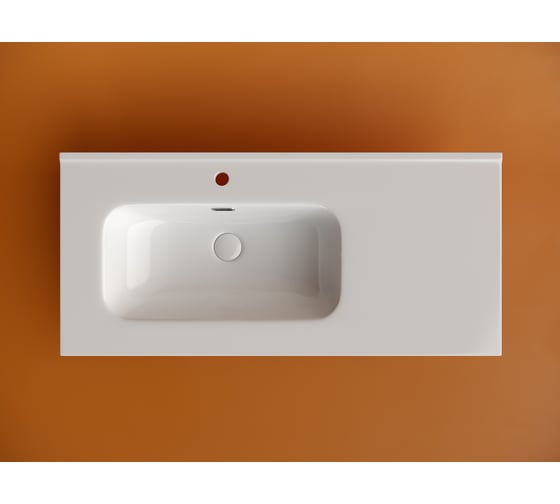 Раковина накладная мебельная Ceramicanova Element чаша слева с отверстием под смеситель 1010x465x180 мм цвет белый CN7003L