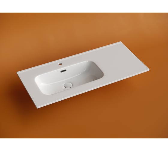 Раковина накладная мебельная Ceramicanova Element чаша слева с отверстием под смеситель 1010x465x180 мм цвет белый CN7003L