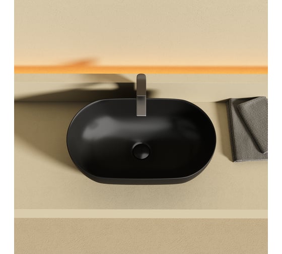 Раковина накладная Ceramicanova Twist овальной формы 500x300x140 черный матовый CN12001MB