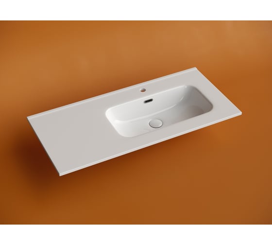 Раковина накладная мебельная Ceramicanova Element чаша справа с отверстием под смеситель 1010x465x180 мм цвет белый CN7003R