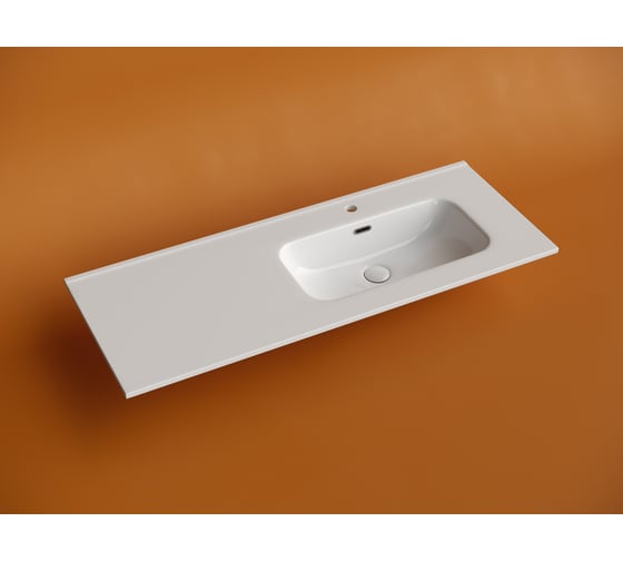 Раковина накладная мебельная Ceramicanova Element чаша справа с отверстием под смеситель 1210x465x180 мм цвет белый CN7006R