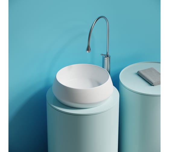 Раковина накладная Ceramicanova Maya круглая 400x400x140 белый матовый CN12004MW