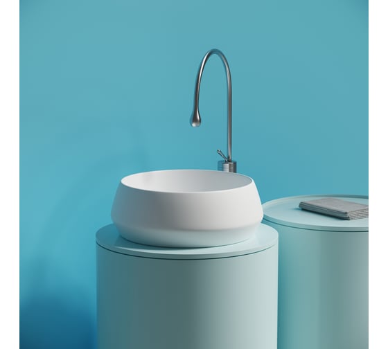 Раковина накладная Ceramicanova Maya круглая 400x400x140 белый матовый CN12004MW