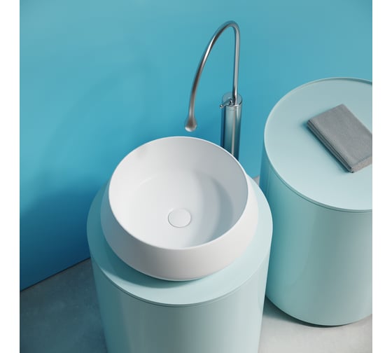 Раковина накладная Ceramicanova Maya круглая 400x400x140 белый матовый CN12004MW