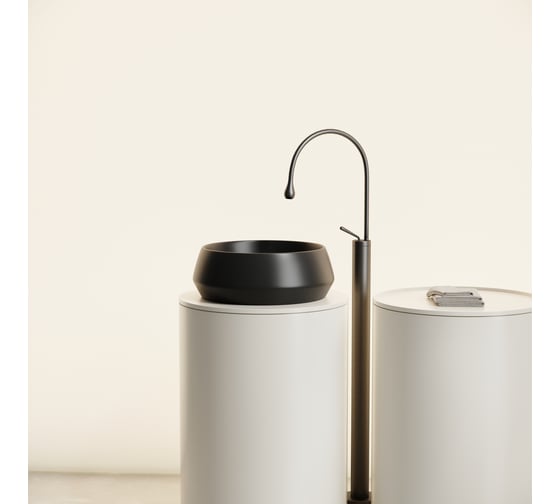 Раковина накладная Ceramicanova Maya круглая 400x400x140 черный матовый CN12004MB