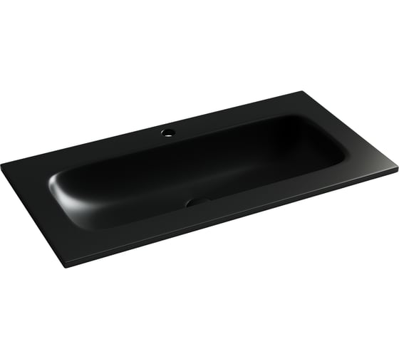 Раковина накладная мебельная Ceramicanova Grace прямоугольная 910x457x137 с отверстием под смеситель цвет черный матовый CN7019MB