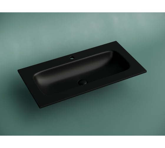 Раковина накладная мебельная Ceramicanova Grace прямоугольная 910x457x137 с отверстием под смеситель цвет черный матовый CN7019MB