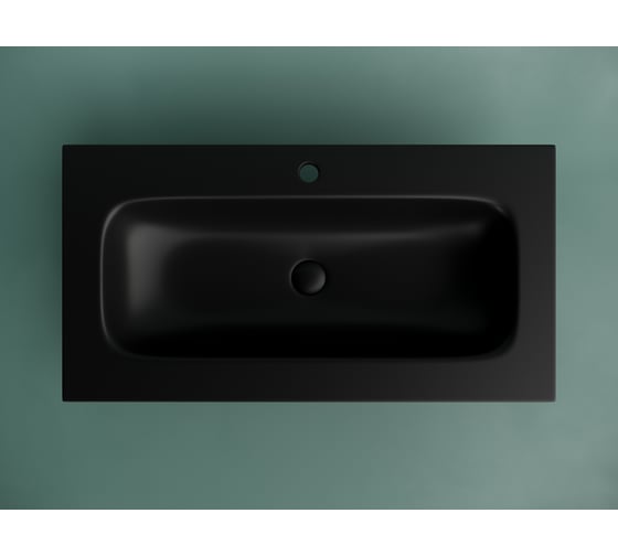 Раковина накладная мебельная Ceramicanova Grace прямоугольная 910x457x137 с отверстием под смеситель цвет черный матовый CN7019MB