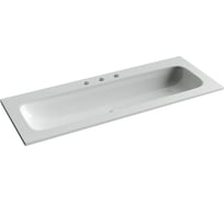 Раковина накладная мебельная Ceramicanova Grace прямоугольная 1210x457x137 с тремя отверстиями под смеситель цвет белый CN7024