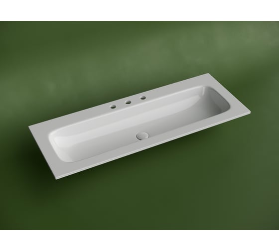 Раковина накладная мебельная Ceramicanova Grace прямоугольная 1210x457x137 с тремя отверстиями под смеситель цвет белый CN7024