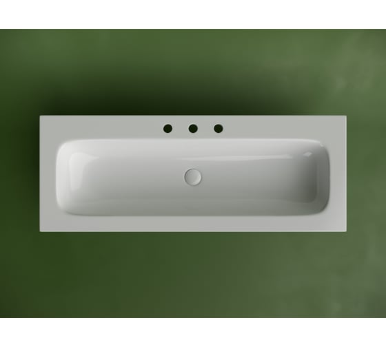 Раковина накладная мебельная Ceramicanova Grace прямоугольная 1210x457x137 с тремя отверстиями под смеситель цвет белый CN7024