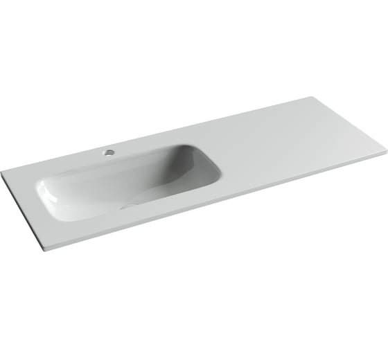 Раковина накладная мебельная Ceramicanova Grace прямоугольная 1210x457x137 с чашей слева и отверстием под смеситель цвет белый CN7020 1