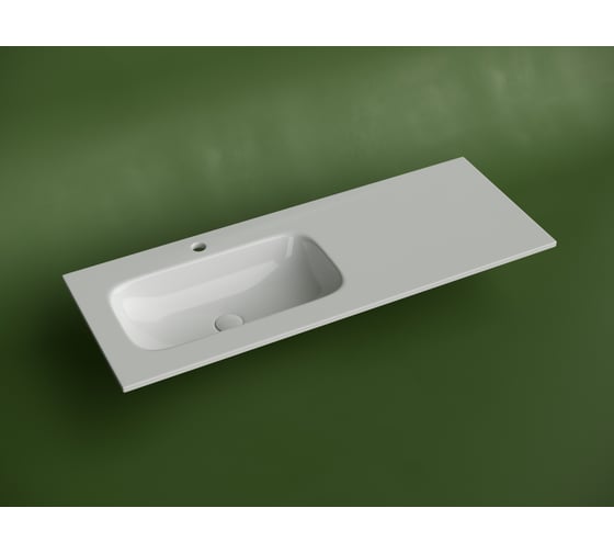 Раковина накладная мебельная Ceramicanova Grace прямоугольная 1210x457x137 с чашей слева и отверстием под смеситель цвет белый CN7020