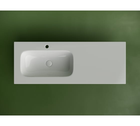 Раковина накладная мебельная Ceramicanova Grace прямоугольная 1210x457x137 с чашей слева и отверстием под смеситель цвет белый CN7020