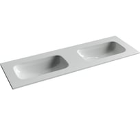 Раковина накладная мебельная Ceramicanova Grace прямоугольная 1410x457x137 с двумя чашами без отверстий под смеситель цвет белый CN7022wx