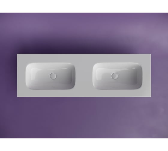 Раковина накладная мебельная Ceramicanova Grace прямоугольная 1410x457x137 с двумя чашами без отверстий под смеситель цвет белый CN7022wx