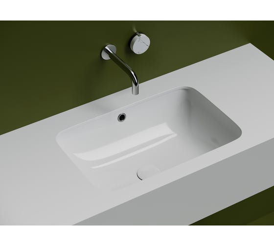 Раковина встраиваемая снизу Ceramicanova 540x360x190 с отверстием слива перелива цвет белый CN7018