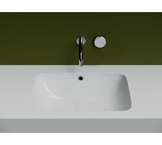 Раковина встраиваемая снизу Ceramicanova 540x360x190 с отверстием слива перелива цвет белый CN7018