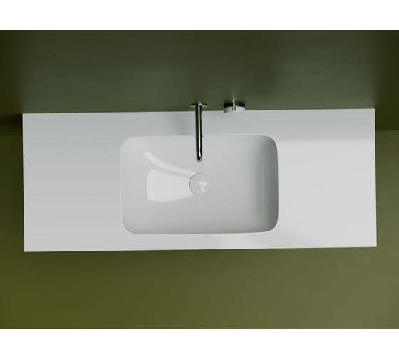 Раковина встраиваемая снизу Ceramicanova 540x360x190 с отверстием слива перелива цвет белый CN7018