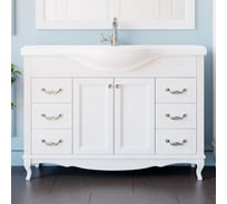 Комплект ValenHouse тумба ЭЛЛИНА-120 с умывальником Классик 1200, белый, ручки хром КE120_ТБХ