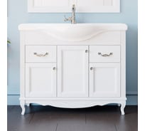 Комплект ValenHouse тумба ЭЛЛИНА-105 с умывальником Классик 1050, белый, ручки хром КE105_ТБХ