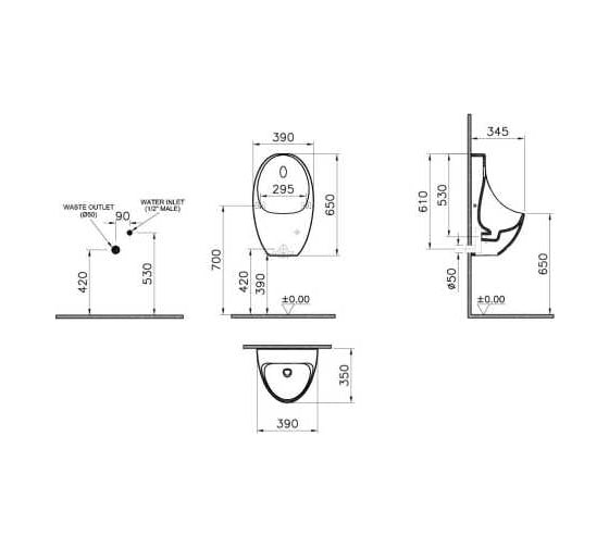 Писсуар сенсорный Vitra от батарейки 5999B003-5555