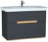 Тумба+раковина Vitra Sento 100см, 2 ящика, LED, матовый антрацит 60838 1