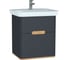 Тумба+раковина Vitra Sento 65см, 2 ящика, LED, матовый антрацит 60834 1