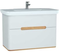 Тумба+раковина Vitra Sento 100см, 2 ящика, LED, матовый белый 60826