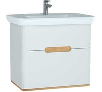 Тумба+раковина Vitra Sento 80см, 2 ящика, LED, матовый белый 60824