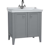 Тумба+раковина Vitra VAlArte 80, двери, 1отверстие под смеситель, матовый серый 62154