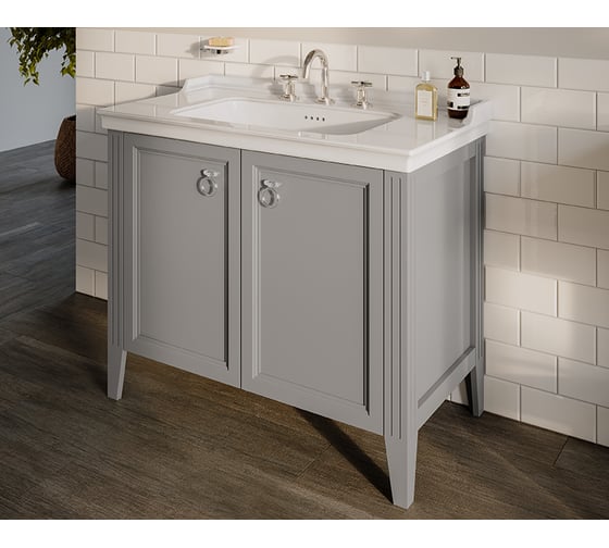 Тумба+раковина Vitra VAlArte 80, двери, 1отверстие под смеситель, матовый серый 62154