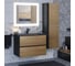 Тумба с раковиной для ванной uperwood Barsa 60 см, раковина черный глянец, подвесная тумба черная/дуб сонома 298301041 2