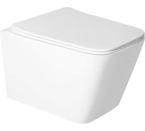 Подвесной безободковый унитаз HOLLER BLOCK T (520х360х345 мм, сиденье дюропласт, микролифт) белый 328167