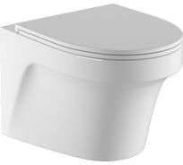 Подвесной безободковый унитаз HOLLER BEZEL (520х360х360 мм, сиденье дюропласт, микролифт) белый 328621