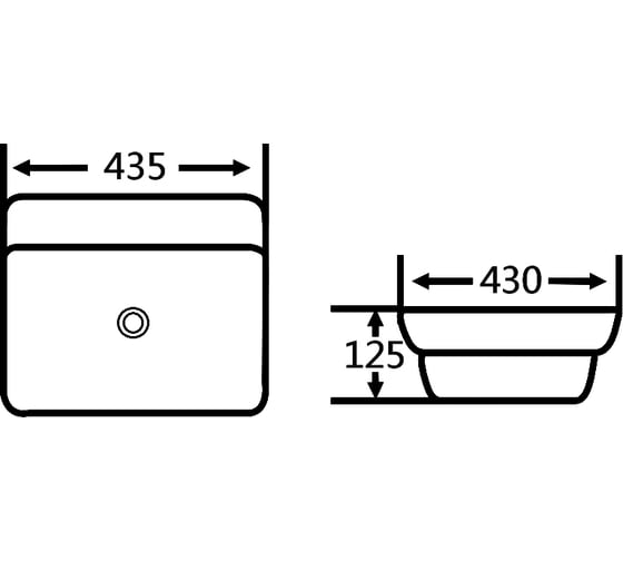 Раковина накладная HOLLER K-6334 (435*430*125мм), белая 328818