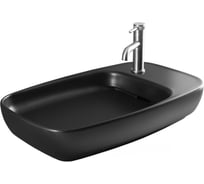 Раковина керамическая накладная ALLEN BRAU 4.32012.31 LIBERTY 2, с щелевым сливом, 700x426мм, черный матовый (312487) 00312487