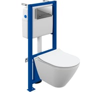 Комплект Cersanit CITY SMART CO DPL EO slim инсталляция LINK PRO кнопка ESTETICA пластик хром глянцевый 68269