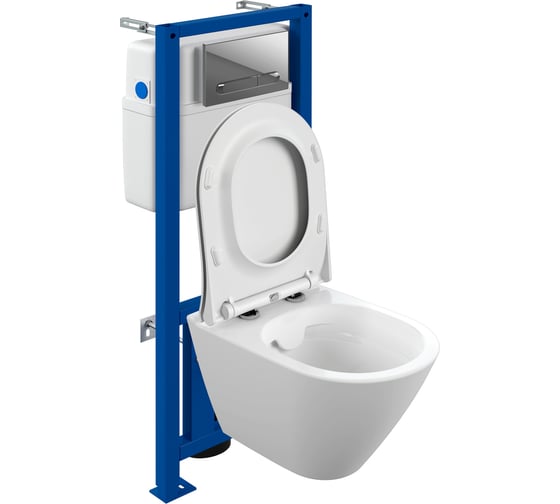 Комплект Cersanit CITY SMART CO DPL EO slim инсталляция LINK PRO кнопка ESTETICA пластик хром глянцевый 68269