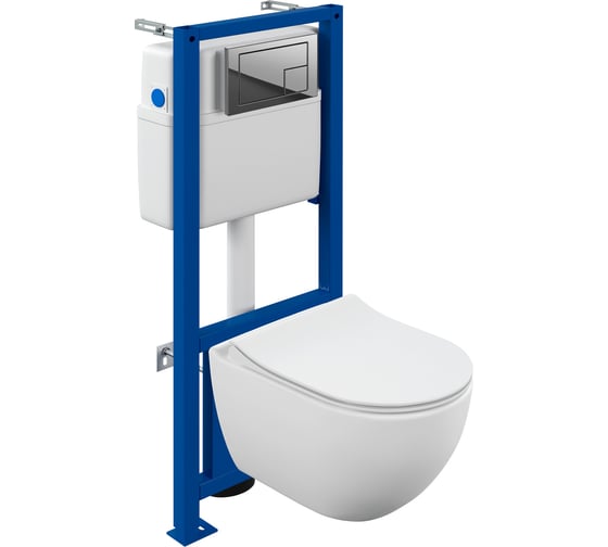 Комплект Cersanit BRASKO SMART CO DPL EO slim инсталляция LINK PRO кнопка CORNER пластик хром глянцевый 68295