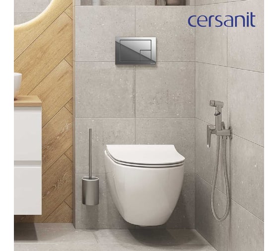 Комплект Cersanit BRASKO SMART CO DPL EO slim инсталляция LINK PRO кнопка CORNER пластик хром глянцевый 68295