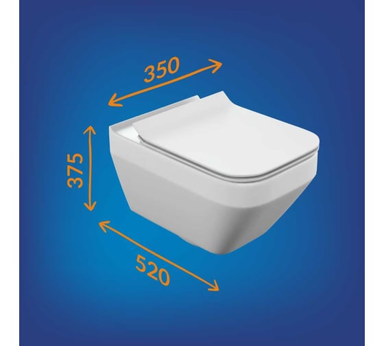 Комплект Cersanit CREA SQUARE CO DPL EO slim инсталляция LINK PRO кнопка ESTETICA пластик белый 68300