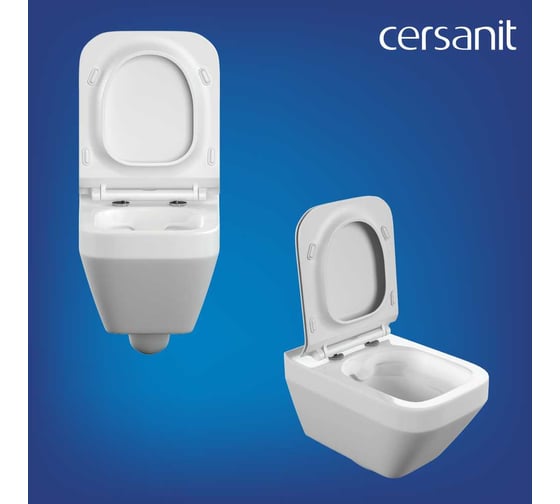 Комплект Cersanit CREA SQUARE CO DPL EO slim инсталляция LINK PRO кнопка ESTETICA пластик белый 68300