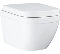 Унитаз Grohe Euro Ceramic подвесной, компактный, с сиденьем с микролифтом, альпин-белый 39693000