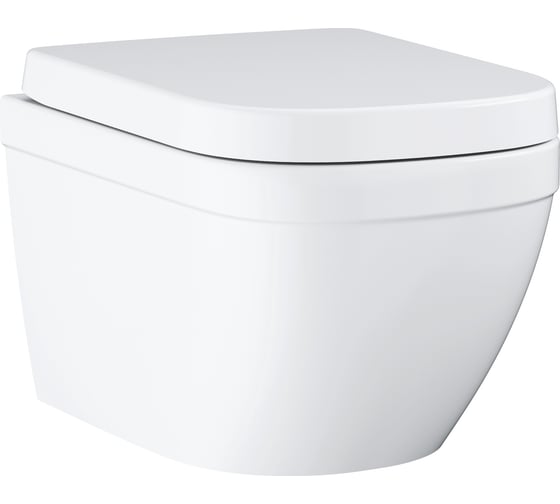 Унитаз Grohe Euro Ceramic подвесной, компактный, с сиденьем с микролифтом, альпин-белый 39693000