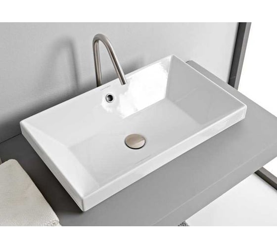 Раковина встраиваемая Scarabeo TEOREMA 2.0 с переливом,цвет White 5131