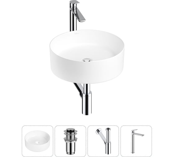 Набор Wellsee 4 в 1 Belle Spa накладная раковина 38x38 см 20212149R 1