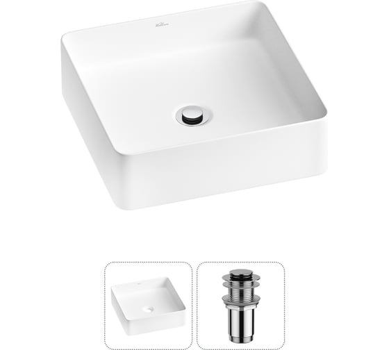 Набор Wellsee 2 в 1 FreeDom 2.0 накладная раковина 36x36 см 20214391R 1