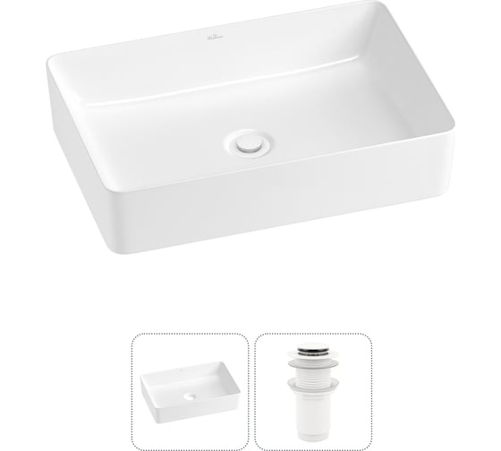 Набор Wellsee 2 в 1 FreeDom 2.0 накладная раковина 50x34 см 20214442R 1