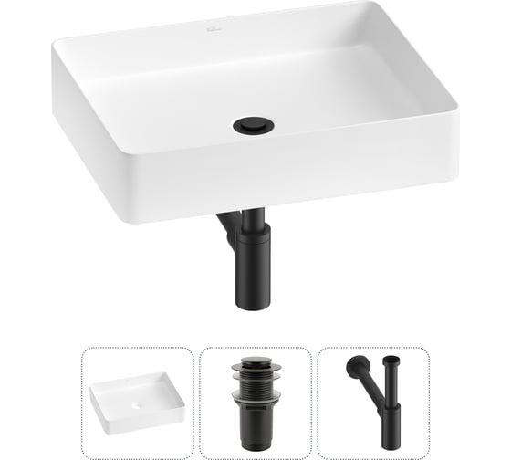 Набор Wellsee 3 в 1 FreeDom 2.0 накладная раковина 51x40 см 20214508R